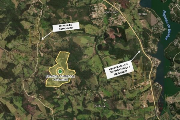 Fazenda Tombador em Itaúna/MG - Mapa Localizacao Regional